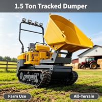 Hochwertiger 1,5-Tonnen Mini-Raupendumper mit Kipperfunktion, CE EURO5, Kubota-Motor und Gummiketten für die Landwirtschaft