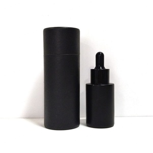 Flat Shoulder Empty Facial Oil & Eye Drop Cosmetic Packaging Glass 1oz Serum Pump <b>Bottle</b> 30ml with Custom Color Paper Tube <b>Box</b> - Product Image 2