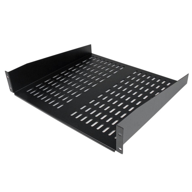 2U Vented Server Rack Shelf 16 Inch Cantilever Fixed Shelf for 19" Network Equipment Rack & Cabinet