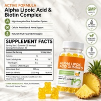Permen Kunyah Asam Alfa Lipoat OEM dengan Biotin, Penyerapan Tinggi untuk Kesehatan Metabolisme, 60 Buah, Grosir