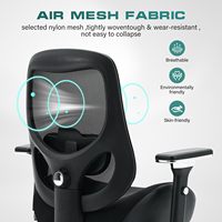 Chaise de bureau ergonomique VANBOW 750LBS en maille noire robuste et large avec soutien lombaire pour femmes grandes tailles