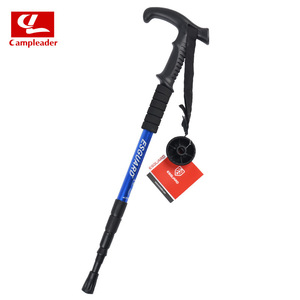 Bâton de randonnée Campleader en alliage d'aluminium, poignée en T, bleu, réglable, pour la marche en plein air - Product Image 1