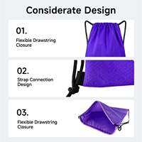 Sac à cordon en tissu Oxford imperméable à motif nid d'abeille, taille personnalisée, pour équipement sportif, fourni en gros directement de l'usine
