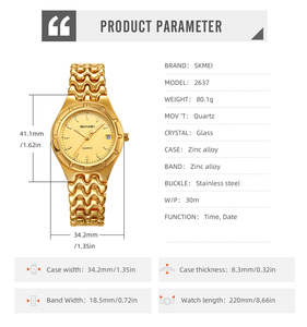 Reloj de Cuarzo SKMEI 2637, Diseño Redondo y Sencillo, de Lujo para Mujer, Venta Caliente, Reloj de Pulsera de Marca de Calidad para Mujer - Product Image 6