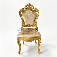 Chaise de salle à manger en plastique empilable dorée, nouveau design, pour hôtels, événements, mariages, avec tissu personnalisé