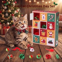 Calendrier de l'Avent pour animaux de compagnie le plus vendu sur Alibaba, boîte cadeau avec balles en plastique colorées assorties, jouet interactif géométrique de dessin animé