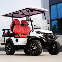 Voiturette de golf électrique surélevée 6 places personnalisée en usine, alimentée au lithium, tout-terrain, véhicule de quartier à basse vitesse