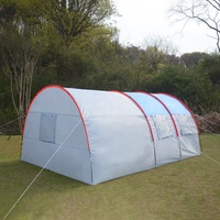 Portable 6-8 personnes Double couche étanche famille tente Logo personnalisé Chapiteau pour Camping en plein air Big Tunel Tenda