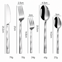 Ensemble de couverts en acier inoxydable argenté 5 pièces, manche torsadé en spirale, finition miroir, fourchette, couteau, cuillère, couverts pour table de mariage