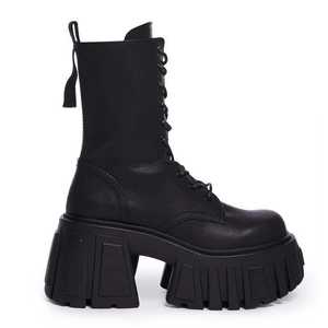 Botas Versátiles de Moda para Mujer, Plataforma de 10 cm, Estilo Británico, Punk, Cosplay, Botas de Combate - Product Image 5