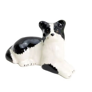 Ornements de chiens de berger Collie assis en céramique Figurine animale à collectionner - Product Image 1