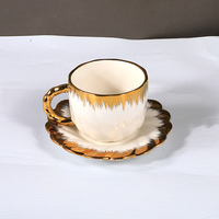 Ensemble cadeau de 12 tasses à café et soucoupes personnalisées de luxe, tasses à thé et soucoupes en céramique en gros