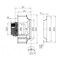 Ventilateur à haute efficacité EC 380V 50/60Hz 2200RPM 4260W 0-10V PWM RS485 avec contrôle de vitesse pour réaménagement de unités de traitement d'air (AHU)