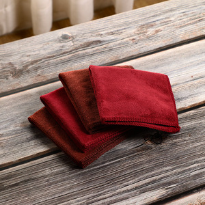 Serviettes de thé carrées brun rougeâtre absorbantes pour table à thé, chiffon de nettoyage domestique, style Zen - Product Image 1