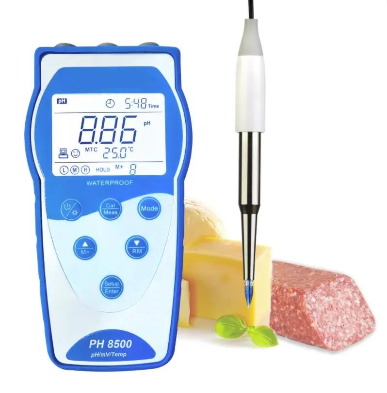 Lanza de acero inoxidable, pH/Temp Electrodo para comida profesional, medidor de pH semisólido