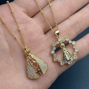<span class=keywords><strong>Pendentif</strong></span> pour femme, collier à porter avec la <span class=keywords><strong>sainte</strong></span> <span class=keywords><strong>vierge</strong></span> marie, <span class=keywords><strong>pendentif</strong></span> pour le ras du cou, strass en cristal, bijoux religieux - Product Image 1