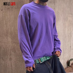High Quality Blank Custom Vintage Breathable Baggy Comfortable Jogger Activewear Wholesale Long Sleeve <strong>T</strong>-<strong>shirt</strong> - Product Image 2