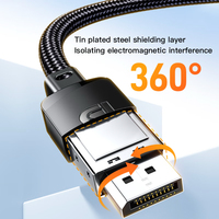 SAMZHE Cable Mini DP a DP 1.4 de 8K/60Hz, Adaptador Thunderbolt de Transferencia Bidireccional, Conversor HD de 4K/240Hz para Macbook, Laptop y Monitor