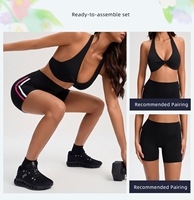 Tenue de yoga grande taille à col en V et motif écossais, 1 pièce, coupe ajustée, respirante, légère, débardeur et short de sport à séchage rapide, maintien moyen