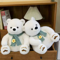Ours polaire en peluche coulant, jouet en peluche très populaire, avec logo personnalisé brodé, emballé en boîtes