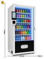 Distributeur automatique intelligent à écran tactile, 54 compartiments, boissons froides de 3 à 20 degrés Celsius, avec gestion à distance pour les entreprises