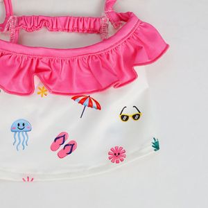 Maillot de bain deux pièces pour chien, imprimé rose, léger, tenue mignonne d'été pour ours en peluche - Product Image 3