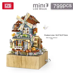 LO Z1220 Château Arbre de Noël Sakura Boîte à Musique Blocs de Construction Modèle Jouet Cadeau pour Fille - Product Image 3