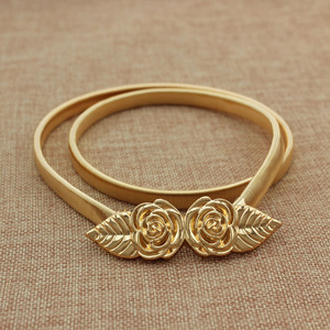 Thiết Kế Khác Nhau Khóa Vàng Kim Loại Đàn Hồi Căng Ra Vành Đai Thắt Lưng Tie Ban Nhạc Cho Phụ Nữ Ăn Mặc Áo - Product Image 6