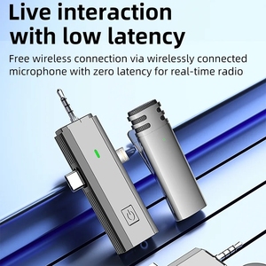 جديد رائج لمجموعة تسجيل الدخول المباشر معدات بودكاست لتيكتوك 3 في 1 ميكروفون لاسلكي محمول لافاليير - Product Image 3