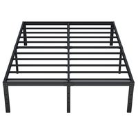 Nouvelle conception, montage facile, cadre de lit réglable Twin XL de 16 pouces, aucun sommier tapissier nécessaire, métal robuste noir, convertible, utilisation scolaire