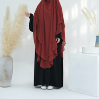 Nouveau Voile de Prière Turc 2025 à Nouer, Simple, pour Femmes Musulmanes, Hijab 2 Couches Long Niqab Khimar en Mousseline de Soie