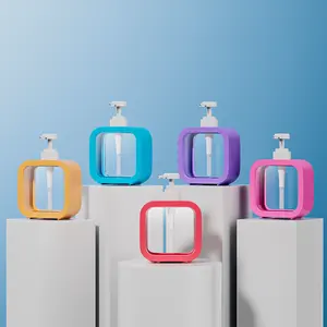 화장품 샴푸 용 펌프 병과 로션 용 샤워 젤이있는 OEM 맞춤형 색상 PET 플라스틱 사각 액체 포장 백