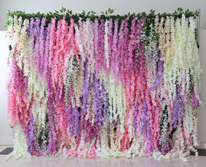 Decorazione Floreale da Soffitto, Pannello di Fiori Artificiali in Seta con Glicine e Fiori di Ciliegio per Matrimoni ed Eventi - Product Image 1