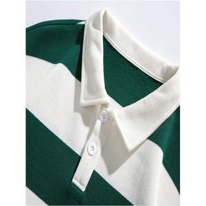 Chemise à col rayée à manches longues pour homme, en coton respirant, style preppy, tenue d'automne, sweat-shirt tricoté à manches régulières - Product Image 5