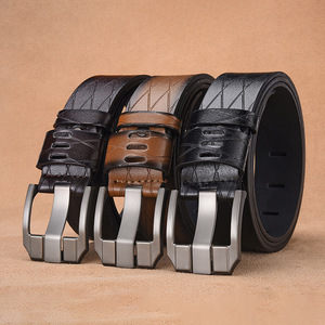 Cinturón de Hebilla Ancha de Aleación Repujada y Galvanizada Retro de Alta Gama para <span class=keywords><strong>Hombre</strong></span> - Product Image 1