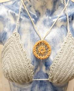Bralette de Encaje Tejido a Crochet para Mujer, Estilo Boho, para Playa o Bikini, Hecho a Mano - Product Image 1