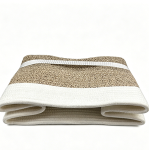 <span class=keywords><strong>Cesto</strong></span> portaoggetti grande in corda di cotone, pieghevole, in tessuto, con manici, <span class=keywords><strong>bianco</strong></span>, in lino, color kaki, per cameretta - Product Image 3