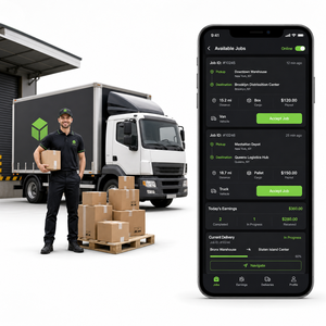 Développement d'une application avancée pour livreurs (iOS et Android) avec acceptation des commandes, navigation et tableau de bord des revenus - LionCreate - Product Image 1