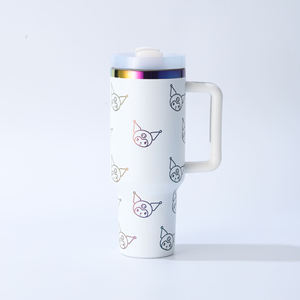 Classic 40oz Sublimation Double Wall Vacuum Insulated Stainless Steel Travel Tumbler <strong>Mug</strong> with Straw Custom Pattern - Product Image 6