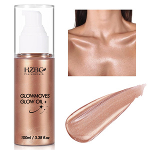 Aceite Corporal Brillante Orgánico de 100 ml, Hidratante, Brillante, Resistente al Agua, Crema Iluminadora, Iluminador, <span class=keywords><strong>Bronceador</strong></span> con Color - Product Image 1