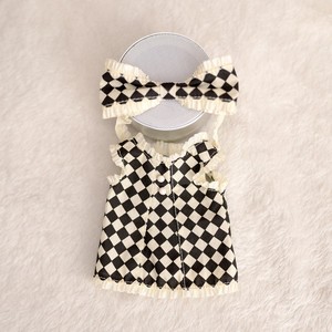 Conjunto de vestido a cuadros para muñecas de 24 cm con diadema a juego, ropa de juguete para niñas, conjunto de moda - Product Image 3