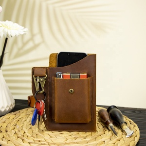 Borsa da Cintura Multifunzione in Vera Pelle per <span class=keywords><strong>Uomo</strong></span>, Custodia per Telefono Resistente con Gancio, Vendita all'Ingrosso - Product Image 4