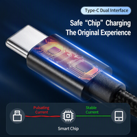 Câbles de charge rapide en nylon tressé Type-C vers Type-C 60W avec certification CE RoHS pour divers téléphones mobiles