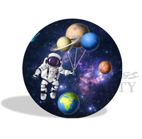 Support de toile de fond rond en métal, tissu imprimé personnalisé, fond circulaire pour mariage, fête, photomaton, décoration, cadre d'affichage
