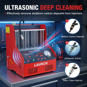Probador de <span class=keywords><strong>Inyectores</strong></span> de Combustible Profesional LAUNCH CNC602A con Limpieza en el Vehículo y Eliminación de Carbono Ultrasónica para Mecánicos - Product Image 3