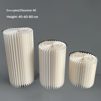 Accessoires de mariage : Colonne décorative pliable de style romain pour table de desserts, support à gâteau, guide d'allée et décoration de fenêtre, avec éléments d'origami