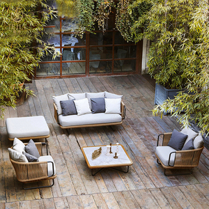 ชุดโซฟาพักผ่อนกลางแจ้งแบบหรูหราสั่งทำพิเศษ วัสดุโลหะและเชือก สำหรับสวน โรงแรม สวนสาธารณะ และอพาร์ตเมนต์ - Product Image 1