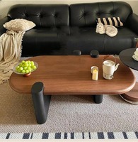 Table basse réglable en placage de noyer haut de gamme, garantie 1 an, pour salon, design moderne, mobilier de maison, style panneau en bois