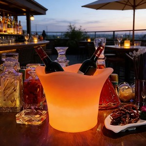 Ember Es Batu Plastik Modern Bercahaya 16 Warna Lampu LED untuk Penyimpanan Bar dan Gudang Anggur - Product Image 1