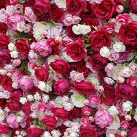 SEZON 1*1M Rote Rosen Blumenwand Hochzeit Kulisse Party Dekoration Seidenblumen Paneel 3D künstliche Blumenwand